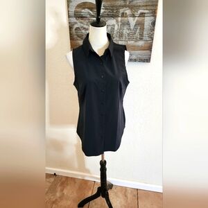 BLACKMILK NEW!! Sleeveless Black Button-Up Top